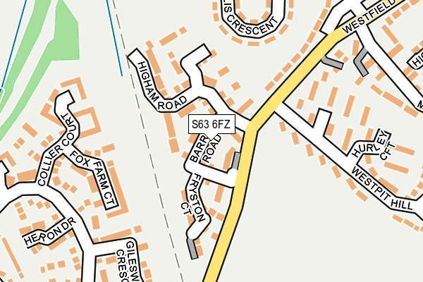 S63 6FZ map - OS OpenMap – Local (Ordnance Survey)
