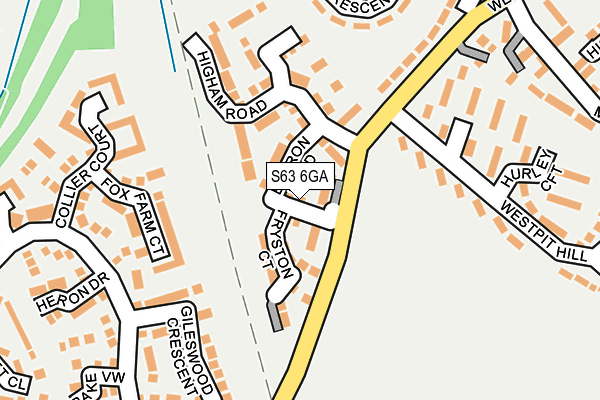 S63 6GA map - OS OpenMap – Local (Ordnance Survey)