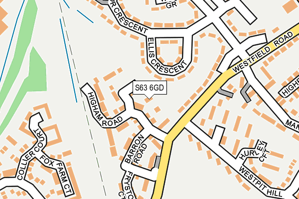 S63 6GD map - OS OpenMap – Local (Ordnance Survey)