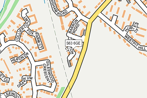 S63 6GE map - OS OpenMap – Local (Ordnance Survey)