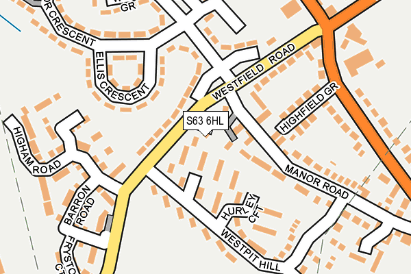 S63 6HL map - OS OpenMap – Local (Ordnance Survey)