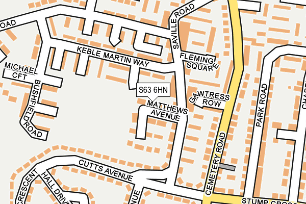 S63 6HN map - OS OpenMap – Local (Ordnance Survey)