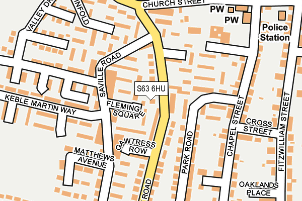 S63 6HU map - OS OpenMap – Local (Ordnance Survey)