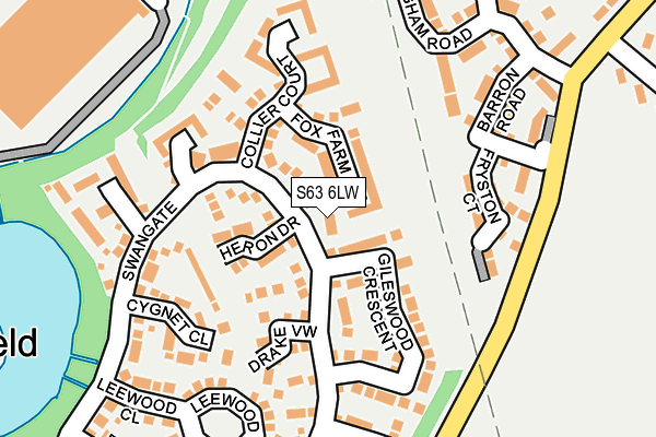 S63 6LW map - OS OpenMap – Local (Ordnance Survey)