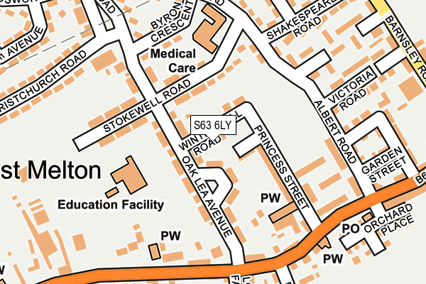 S63 6LY map - OS OpenMap – Local (Ordnance Survey)