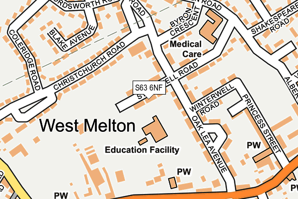 S63 6NF map - OS OpenMap – Local (Ordnance Survey)