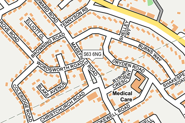 S63 6NG map - OS OpenMap – Local (Ordnance Survey)