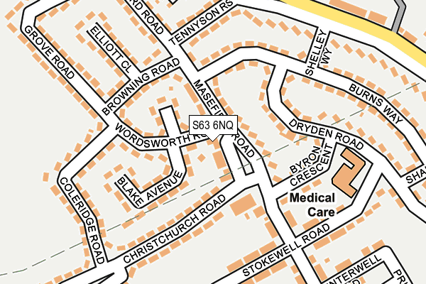 S63 6NQ map - OS OpenMap – Local (Ordnance Survey)