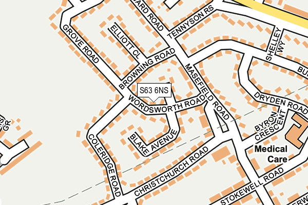 S63 6NS map - OS OpenMap – Local (Ordnance Survey)