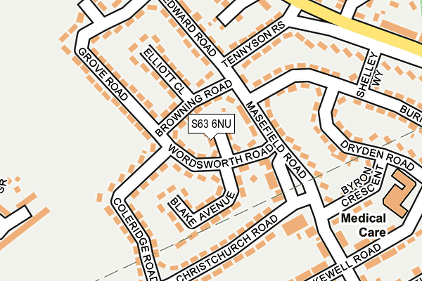 S63 6NU map - OS OpenMap – Local (Ordnance Survey)