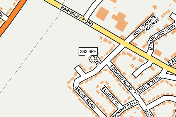 S63 6PF map - OS OpenMap – Local (Ordnance Survey)