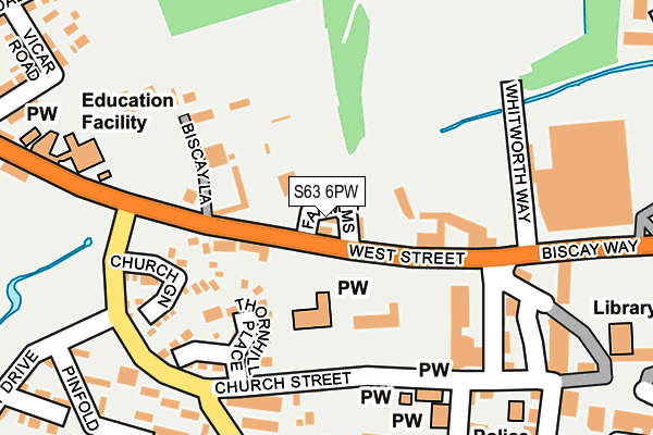 S63 6PW map - OS OpenMap – Local (Ordnance Survey)