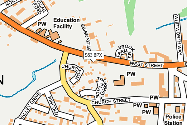 S63 6PX map - OS OpenMap – Local (Ordnance Survey)