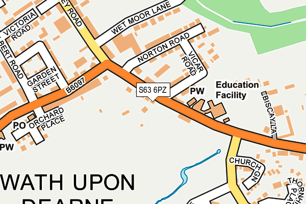 S63 6PZ map - OS OpenMap – Local (Ordnance Survey)