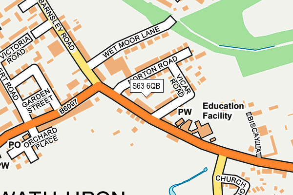 S63 6QB map - OS OpenMap – Local (Ordnance Survey)