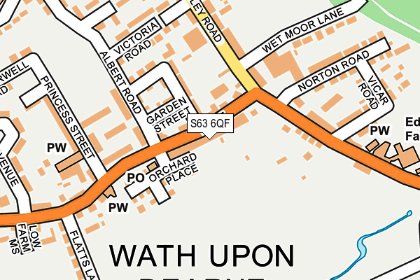 S63 6QF map - OS OpenMap – Local (Ordnance Survey)