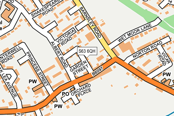 S63 6QH map - OS OpenMap – Local (Ordnance Survey)