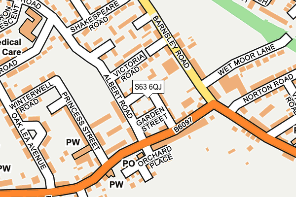 S63 6QJ map - OS OpenMap – Local (Ordnance Survey)