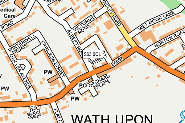 S63 6QL map - OS OpenMap – Local (Ordnance Survey)