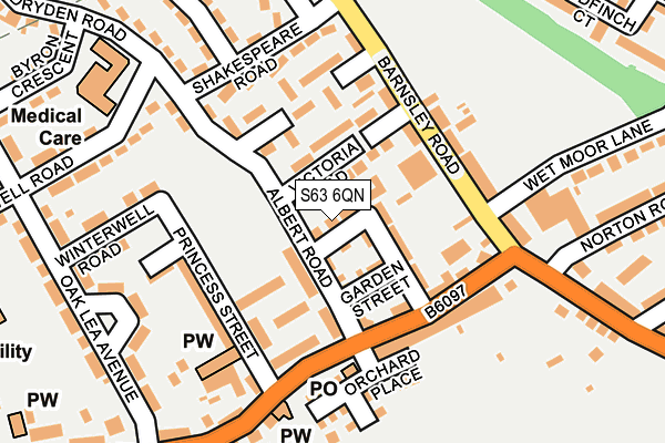 S63 6QN map - OS OpenMap – Local (Ordnance Survey)