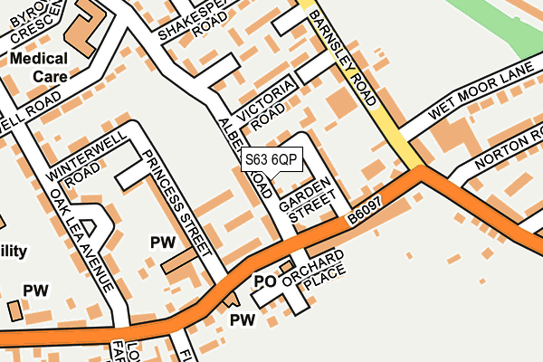 S63 6QP map - OS OpenMap – Local (Ordnance Survey)