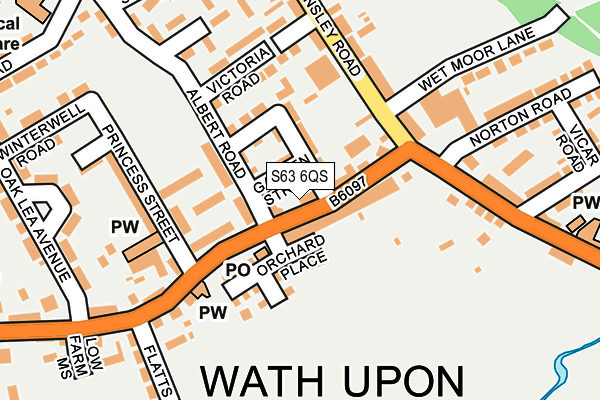 S63 6QS map - OS OpenMap – Local (Ordnance Survey)