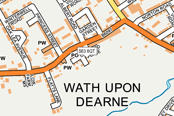 S63 6QT map - OS OpenMap – Local (Ordnance Survey)