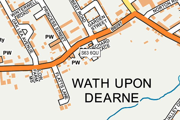 S63 6QU map - OS OpenMap – Local (Ordnance Survey)