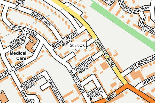 S63 6QX map - OS OpenMap – Local (Ordnance Survey)