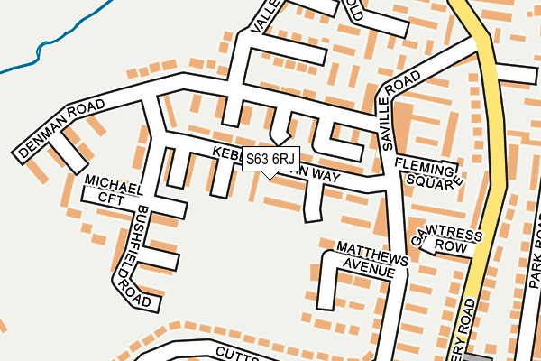S63 6RJ map - OS OpenMap – Local (Ordnance Survey)