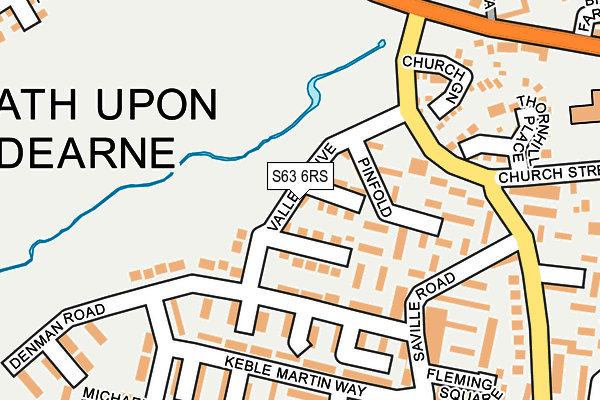 S63 6RS map - OS OpenMap – Local (Ordnance Survey)