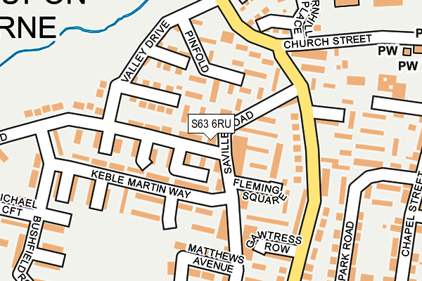 S63 6RU map - OS OpenMap – Local (Ordnance Survey)