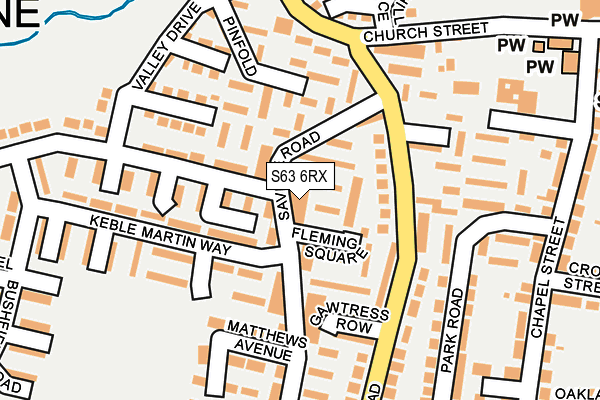 S63 6RX map - OS OpenMap – Local (Ordnance Survey)