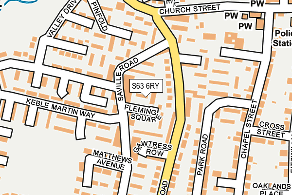 S63 6RY map - OS OpenMap – Local (Ordnance Survey)