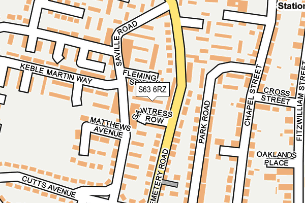 S63 6RZ map - OS OpenMap – Local (Ordnance Survey)