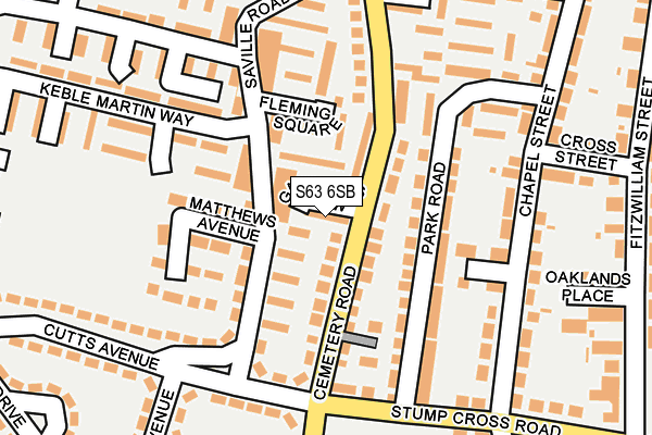 S63 6SB map - OS OpenMap – Local (Ordnance Survey)