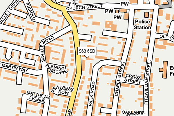 S63 6SD map - OS OpenMap – Local (Ordnance Survey)