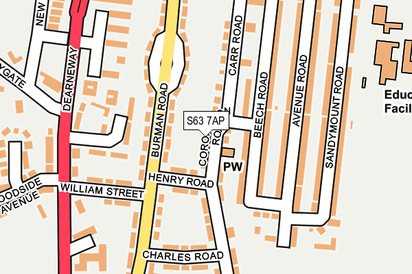 S63 7AP map - OS OpenMap – Local (Ordnance Survey)