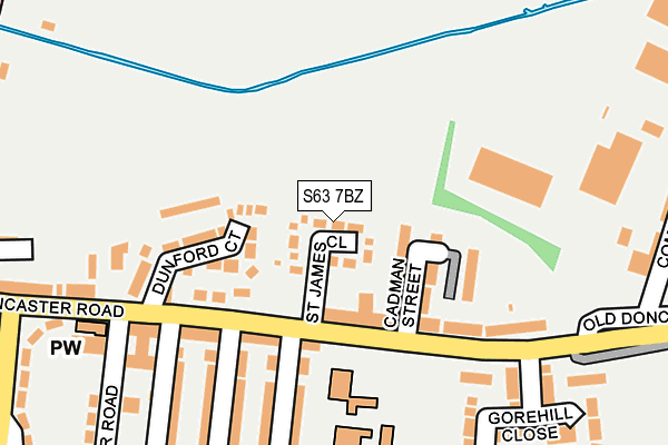 S63 7BZ map - OS OpenMap – Local (Ordnance Survey)