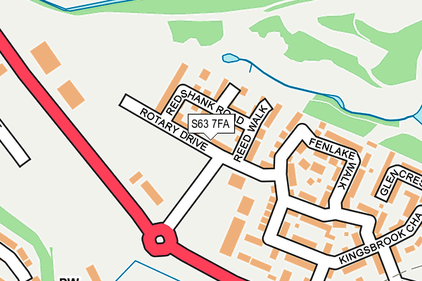 S63 7FA map - OS OpenMap – Local (Ordnance Survey)
