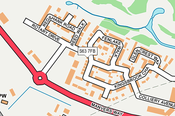 S63 7FB map - OS OpenMap – Local (Ordnance Survey)