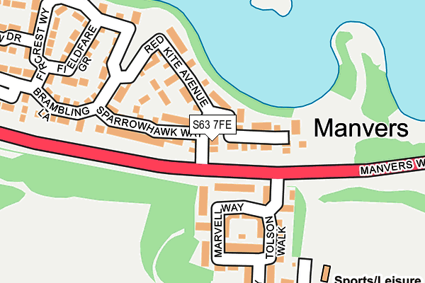 S63 7FE map - OS OpenMap – Local (Ordnance Survey)