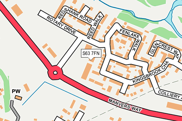 S63 7FN map - OS OpenMap – Local (Ordnance Survey)