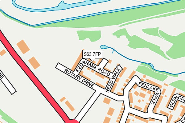 S63 7FP map - OS OpenMap – Local (Ordnance Survey)