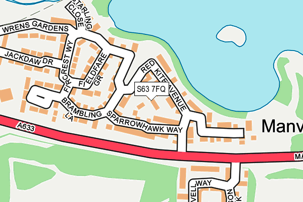 S63 7FQ map - OS OpenMap – Local (Ordnance Survey)