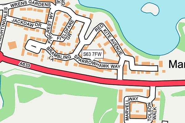 S63 7FW map - OS OpenMap – Local (Ordnance Survey)