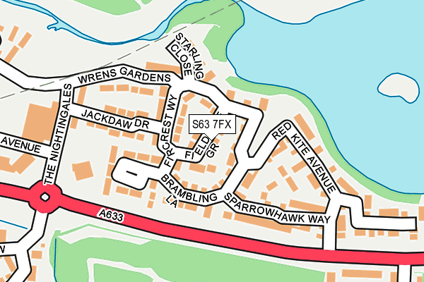 S63 7FX map - OS OpenMap – Local (Ordnance Survey)