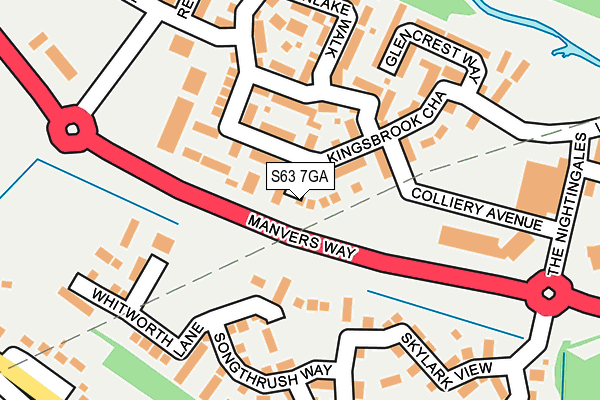 S63 7GA map - OS OpenMap – Local (Ordnance Survey)