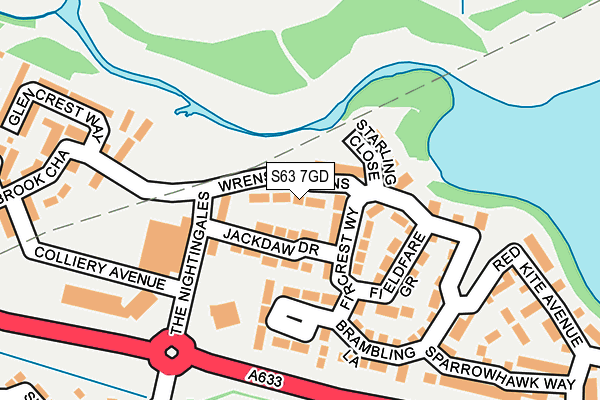 S63 7GD map - OS OpenMap – Local (Ordnance Survey)