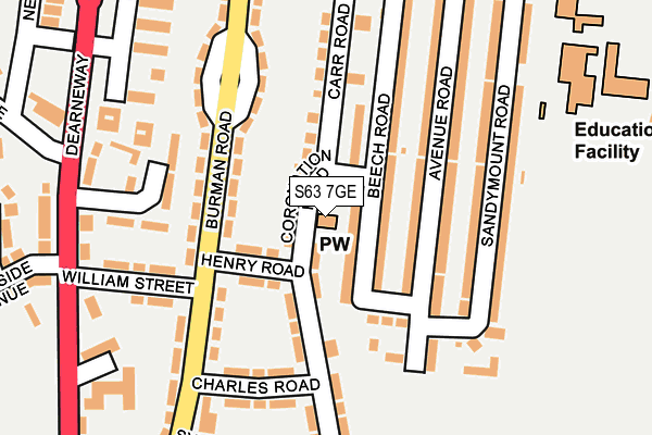 S63 7GE map - OS OpenMap – Local (Ordnance Survey)